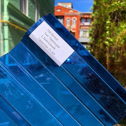 Монолитный профилированный поликарбонат (трапеция) синий Borrex (Боррекс)